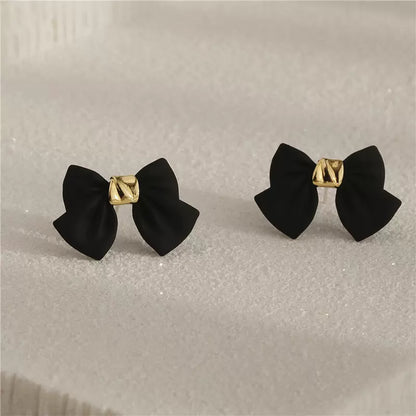 BLACK BOW EARRINGS