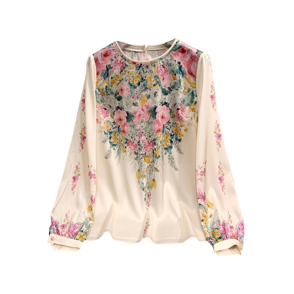 FLORAL SILKY BLOUSE