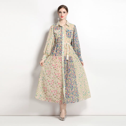FLORAL MAXI DRESS BUTTON DOWN