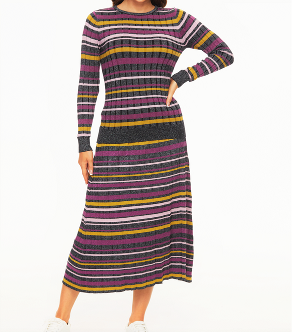 MM PURPLE LABEL- LUREX STRIPE TOP