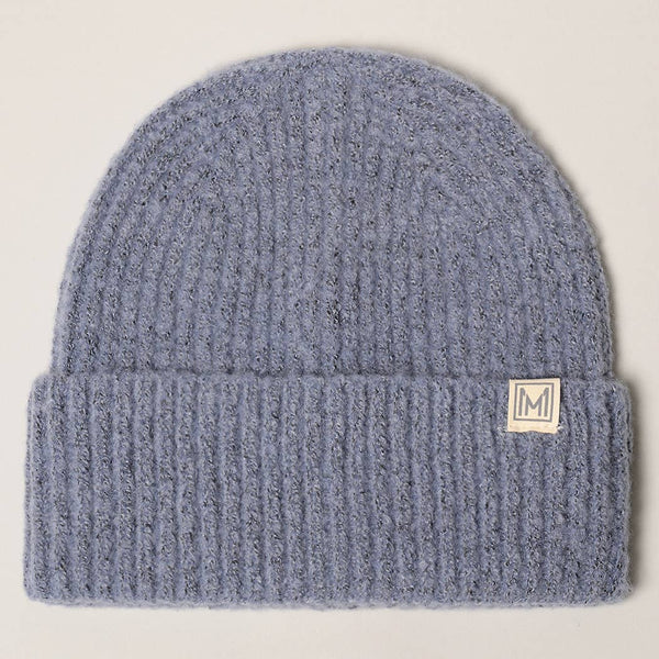 Soft Basic Ribbed Knit Cuff Beanie Hat: ONE SIZE / DENIM BLUE-NEW