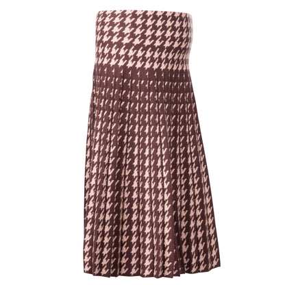 MM YEAR ROUND PLEATED - BROWN HOUNDSTOOTH