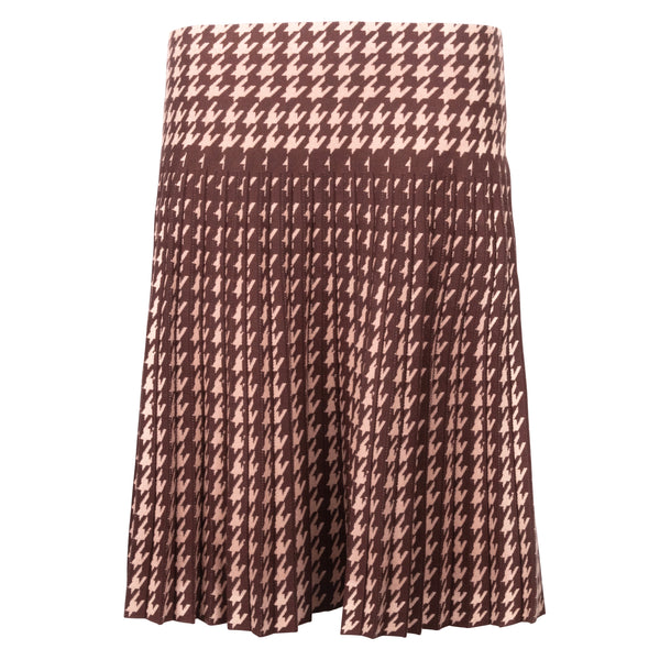 MM YEAR ROUND PLEATED - BROWN HOUNDSTOOTH